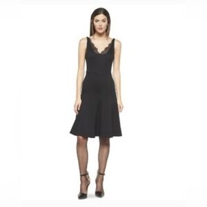 Elegant Black Lace Trim Dress